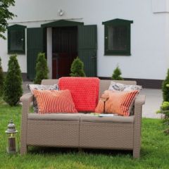 Диван пластиковый Корфу (Corfu love seat) капучино - песок в Менделеевске - mendeleevsk.mebel24.online | фото 3