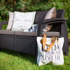 Диван пластиковый Корфу (Corfu love seat) коричневый - серо-бежевый* в Менделеевске - mendeleevsk.mebel24.online | фото 3