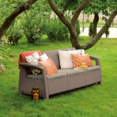 Диван пластиковый Корфу Макс (Corfu love seat max) капучино - песок в Менделеевске - mendeleevsk.mebel24.online | фото 2
