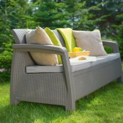 Диван пластиковый Корфу Макс (Corfu love seat max) капучино - песок в Менделеевске - mendeleevsk.mebel24.online | фото 3
