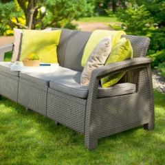 Диван пластиковый Корфу Макс (Corfu love seat max) капучино - песок в Менделеевске - mendeleevsk.mebel24.online | фото 4