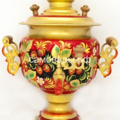 Электрический самовар "Овал ажурный" 3 литра с росписью "Хохлома на красном" в Менделеевске - mendeleevsk.mebel24.online | фото 2