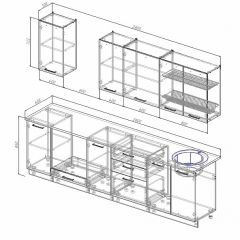 Кухонный гарнитур Антрацит 2800 (Стол. 26мм) в Менделеевске - mendeleevsk.mebel24.online | фото 2