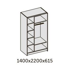 ИННЭС-5 Шкаф-купе 2-х дв. 1400 (2дв. Ф1 - венге) в Менделеевске - mendeleevsk.mebel24.online | фото 2
