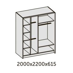 ИННЭС-5 Шкаф-купе 2-х дв. 2000 (2 дв. Ф3 - венге вст. экокожа корич) в Менделеевске - mendeleevsk.mebel24.online | фото 2