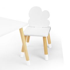 Комплект детской мебели стол и два стула Облачко (Белый/Белый/Береза) в Менделеевске - mendeleevsk.mebel24.online | фото