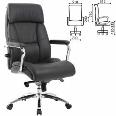 Кресло BRABIX PREMIUM "Phaeton EX-502" (кожа с компаньоном, хром, черное) 530882 в Менделеевске - mendeleevsk.mebel24.online | фото 2