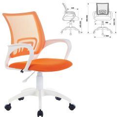 Кресло BRABIX "Fly MG-396W", пластик белый, сетка, оранжевое, 532401, MG-396W_532401 в Менделеевске - mendeleevsk.mebel24.online | фото 2