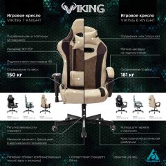 Кресло игровое Бюрократ VIKING 7 KNIGHT BR FABRIC коричневый/бежевый в Менделеевске - mendeleevsk.mebel24.online | фото 5