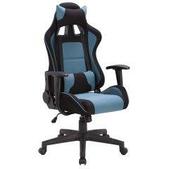 Кресло компьютерное BRABIX "GT Racer GM-100" (черное/голубое) 531818 в Менделеевске - mendeleevsk.mebel24.online | фото