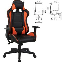 Кресло компьютерное BRABIX "GT Racer GM-100" (черное/оранжевое) 531925 в Менделеевске - mendeleevsk.mebel24.online | фото 2