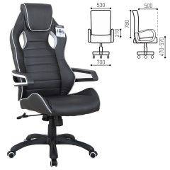 Кресло компьютерное BRABIX Techno Pro GM-003 (экокожа черное/серое, вставки серые) 531814 в Менделеевске - mendeleevsk.mebel24.online | фото 1