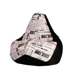 Кресло-мешок XL Газета-Black в Менделеевске - mendeleevsk.mebel24.online | фото
