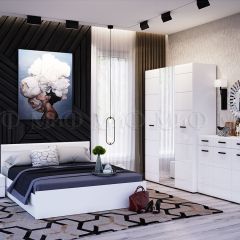 НЭНСИ NEW Кровать 1,4 м с ПМ (Белый глянец холодный/Белый) в Менделеевске - mendeleevsk.mebel24.online | фото 2