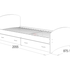 Кровать-6 одинарная с 2-мя ящиками (900*2000) в Менделеевске - mendeleevsk.mebel24.online | фото 2