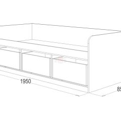 Кровать-8 одинарная с 3-мя ящиками (800*1900) ЛДСП в Менделеевске - mendeleevsk.mebel24.online | фото 3