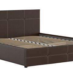 Кровать двойная Синди 160 + ортопед + ПМ + дно (арт. Марика 468 к/з (шоколад)) в Менделеевске - mendeleevsk.mebel24.online | фото 2