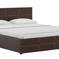 Кровать двойная Синди 160 + ортопед + ПМ + дно (арт. Марика 468 к/з (шоколад)) в Менделеевске - mendeleevsk.mebel24.online | фото