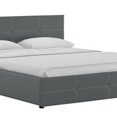 Кровать двойная Синди 160 + ортопед + ПМ + дно (арт. Марика 485 к/з (серый)) в Менделеевске - mendeleevsk.mebel24.online | фото