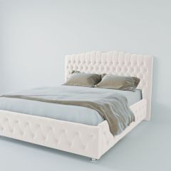 Кровать Нягань с ПМ 1400 (экокожа белая) в Менделеевске - mendeleevsk.mebel24.online | фото 2