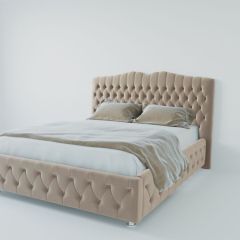 Кровать Нягань с ПМ 800 (велюр светло-серый) в Менделеевске - mendeleevsk.mebel24.online | фото 2