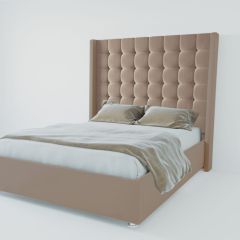 Кровать Венеция ЛЮКС с ПМ 1200 (велюр серый) в Менделеевске - mendeleevsk.mebel24.online | фото 2