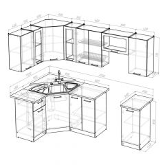 Кухонный гарнитур Лариса оптима 1 1300х2500 мм в Менделеевске - mendeleevsk.mebel24.online | фото 2