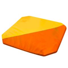 Мат гимнастический 1,3x1,3x0,05м складной скошенные углы цв.оранжевый-желтый в Менделеевске - mendeleevsk.mebel24.online | фото