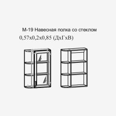 Париж №19 Навесная полка с зеркалом (ясень шимо свет/серый софт премиум) в Менделеевске - mendeleevsk.mebel24.online | фото 2