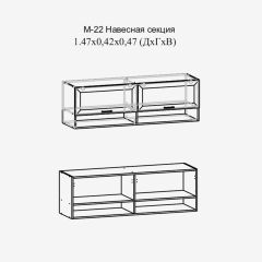Париж №22 Навесная секция (ясень шимо свет/серый софт премиум) в Менделеевске - mendeleevsk.mebel24.online | фото 2