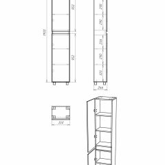 Пенал напольный 35 Норма без ящика АЙСБЕРГ (DA1645P) в Менделеевске - mendeleevsk.mebel24.online | фото 5