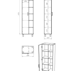 Пенал напольный Craft 50 без ящика С ЗЕРКАЛОМ Домино (DCr2217P) в Менделеевске - mendeleevsk.mebel24.online | фото 6