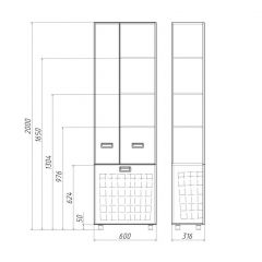 Пенал напольный Cube 60 без ящика с корзиной для белья Домино (DC5014P) в Менделеевске - mendeleevsk.mebel24.online | фото 3