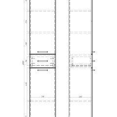 Пенал напольный Контраст 35 с верхним ящиком В1 правый АЙСБЕРГ (DA2707P) в Менделеевске - mendeleevsk.mebel24.online | фото 5