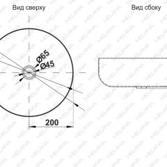 Раковина 400B Lake MELANA Profline ГРАФИТ накладная круглая 400B в Менделеевске - mendeleevsk.mebel24.online | фото 2