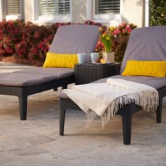 Шезлонг Джайпур с матрасом (Jaipur Sun lounger (with cushion)) графит в Менделеевске - mendeleevsk.mebel24.online | фото 3