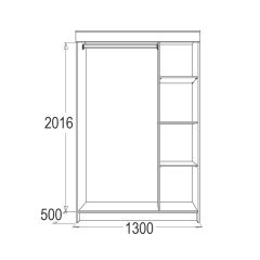 МИРАЖ 11 (1300) Шкаф для платья и белья в Менделеевске - mendeleevsk.mebel24.online | фото 2