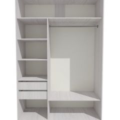 Шкаф-купе 1300 серии SILVER S1+S1+B2+PL2 (2 ящика+1 штанга+1 полка) профиль «Серебро» в Менделеевске - mendeleevsk.mebel24.online | фото 2