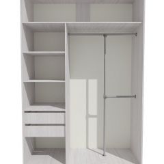 Шкаф-купе 1300 серии SILVER S3+S4+B2+PL4 (2 ящика+F обр.штанга) профиль «Серебро» в Менделеевске - mendeleevsk.mebel24.online | фото 2