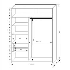 Шкаф-купе 1500 серии NEW CLASSIC K3+K3+B2+PL1 (2 ящика+1 штанга) профиль «Капучино» в Менделеевске - mendeleevsk.mebel24.online | фото 3