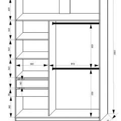 Шкаф-купе 1600 серии SOFT D8+D2+B2+PL4 (2 ящика+F обр.штанга) профиль «Графит» в Менделеевске - mendeleevsk.mebel24.online | фото 2