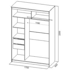 Шкаф-купе №19 Серия 3 Инфинити с зеркалами (1700) Ясень Анкор светлый в Менделеевске - mendeleevsk.mebel24.online | фото 6