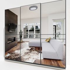 Шкаф-купе 2400 серии SOFT D4+D4+D4+B22+PL1 (по 2 ящика лев/прав+1штанга) профиль «Графит» в Менделеевске - mendeleevsk.mebel24.online | фото 4