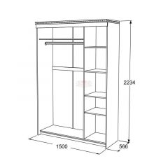 Шкаф-купе 3-х дверный Ольга-13 (1500) в Менделеевске - mendeleevsk.mebel24.online | фото 2