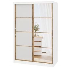 Шкаф-купе ПШ-2.9 1800 Фасад Флагман (Белый жемчуг/Дуб Вотан) в Менделеевске - mendeleevsk.mebel24.online | фото