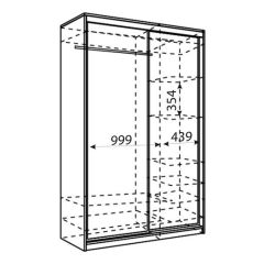 Шкаф-купе Рене 1500 вариант 3 (ЛДСП/Зеркало) в Менделеевске - mendeleevsk.mebel24.online | фото 2