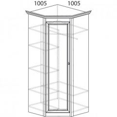 Шкаф угловой №662 "Флоренция" Фасад зеркало (угол 1005*1005) Дуб оксфорд в Менделеевске - mendeleevsk.mebel24.online | фото 2