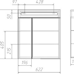 Шкаф-зеркало Аврора 60 с подсветкой LED Домино (DV8005HZ) в Менделеевске - mendeleevsk.mebel24.online | фото 12