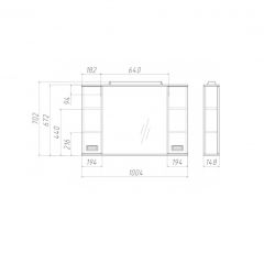 Шкаф-зеркало Cube 100 Эл. Домино (DC5013HZ) в Менделеевске - mendeleevsk.mebel24.online | фото 2