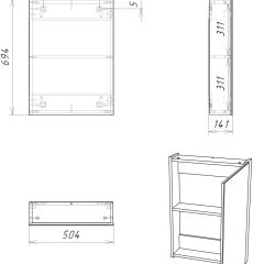 Шкаф-зеркало Мечта 50 Дуб сонома АЙСБЕРГ (DM2318HZ) в Менделеевске - mendeleevsk.mebel24.online | фото 7